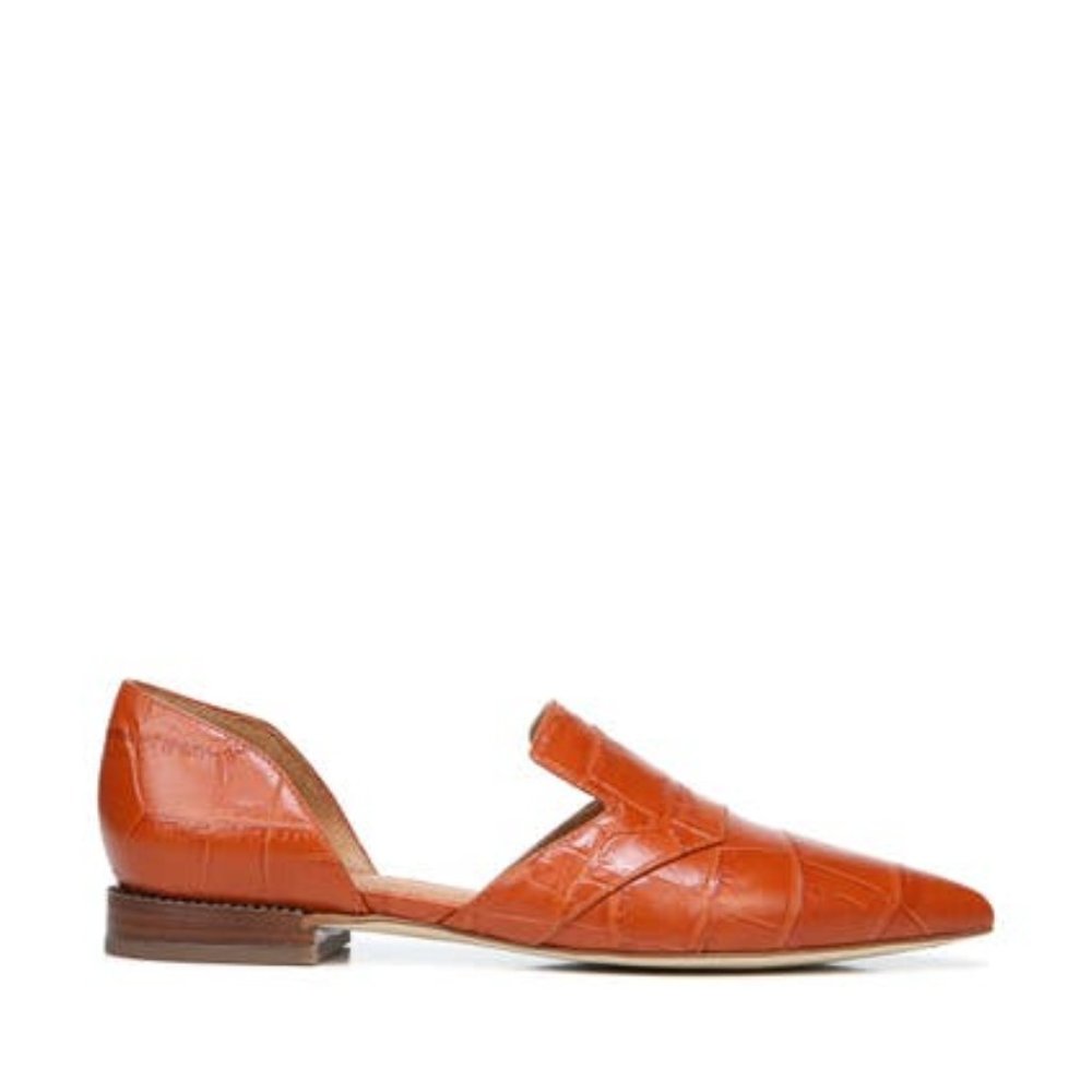 NEW SARTO BY FRANCO SARTO Women Toby Pointy Croco Burnt Orange Dress d'Orsay - Picture 3 of 7